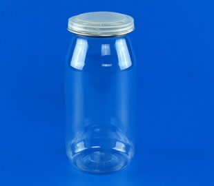 Airtight Transparent Plastic Jar , Custom Lid Cover Large Plastic Storage Jars