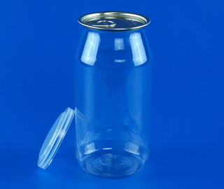 Airtight Transparent Plastic Jar , Custom Lid Cover Large Plastic Storage Jars