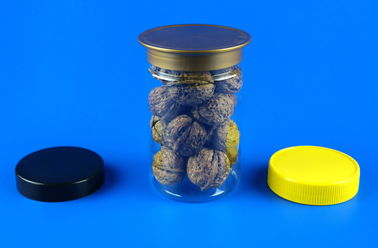 58MM Caliber Airtight Plastic Jars , Lightweight Clear Plastic Storage Jars