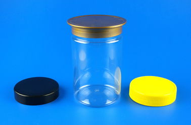 58MM Caliber Airtight Plastic Jars , Lightweight Clear Plastic Storage Jars