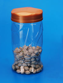 Food Storage Type PET Plastic Jars Round Shape Single Wall Colorful Cover