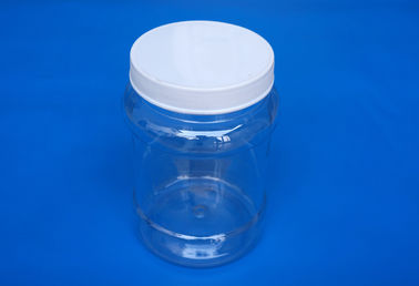 Round Shape PET Airtight Plastic Jars Colorful Cover Water Resistance